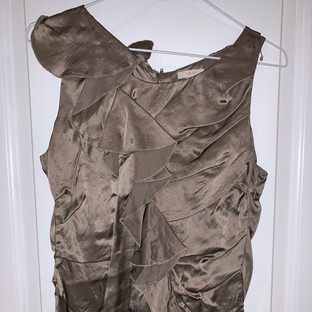 J.Crew silk sleeveless blouse with ruffle